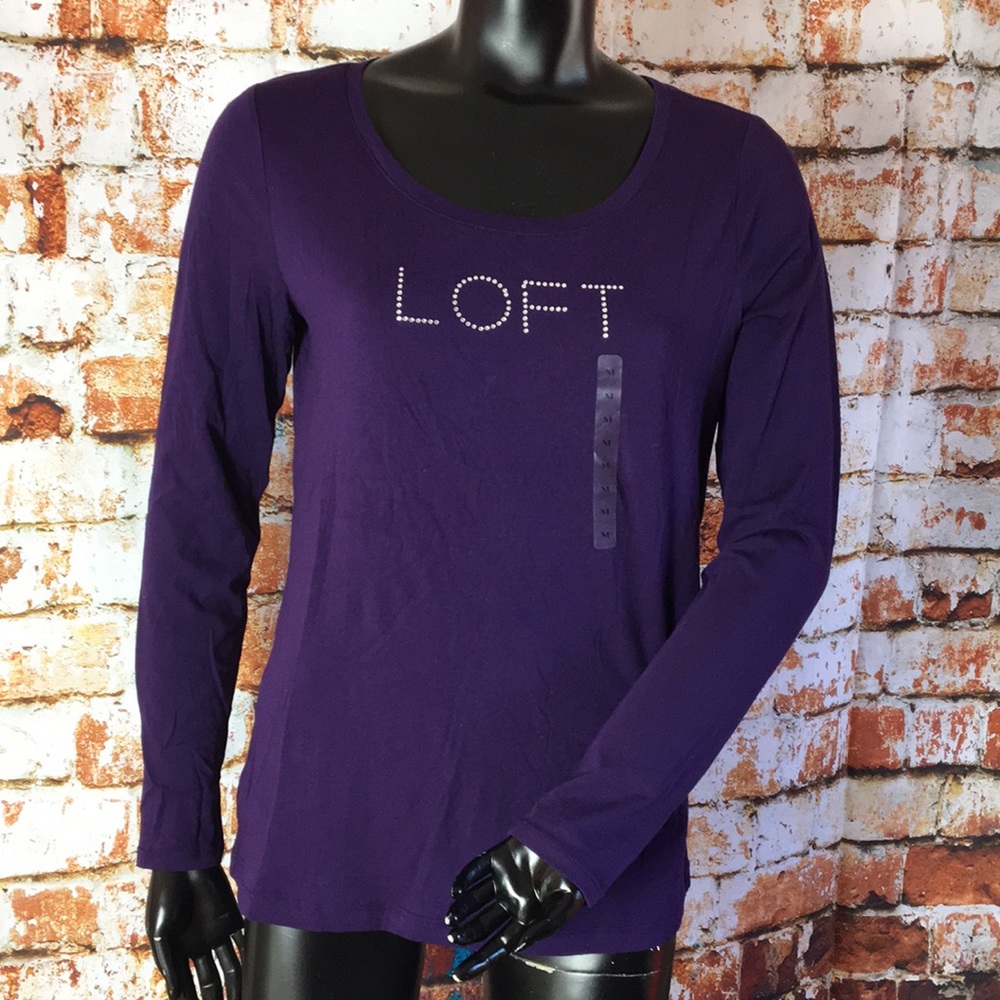 LOFT Long Sleeve Purple Shirt